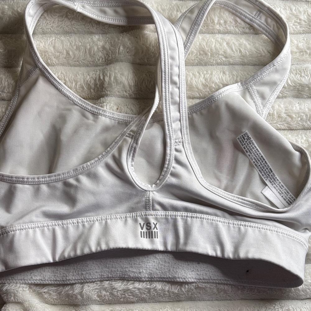 VSX Light Gray Sports Bra with Logo - Picture 2 of 4